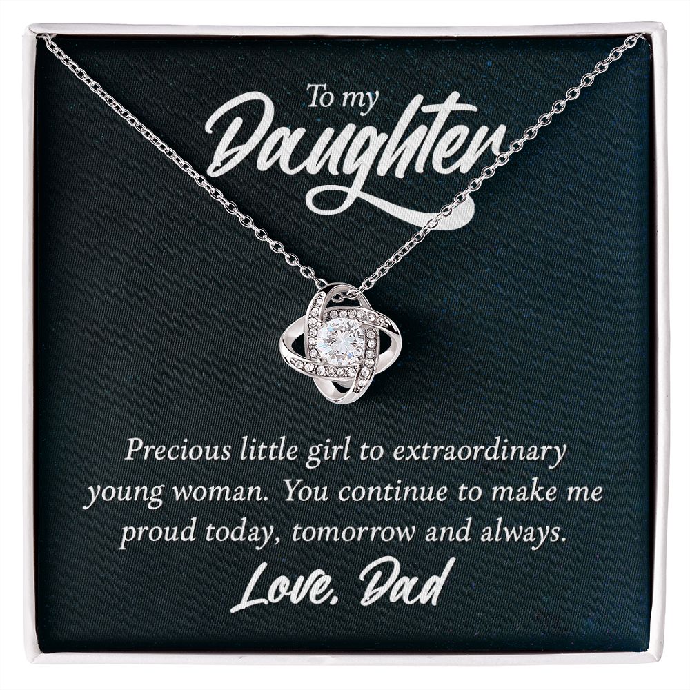 To My Daughter, Tomorrow & Always Love Knot Necklace | To Daughter