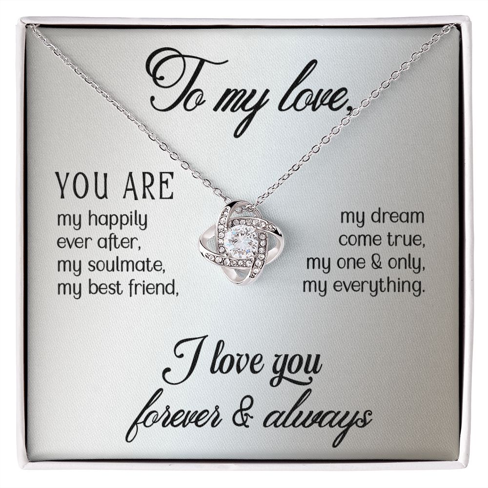 To My Love, My One & Only Love Knot Necklace | To Wife | To Girlfriend