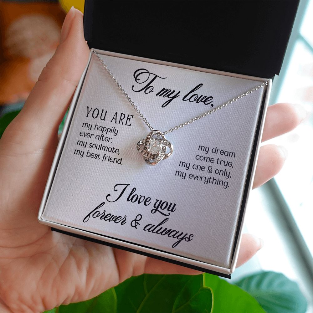 To My Love, My One & Only Love Knot Necklace | To Wife | To Girlfriend