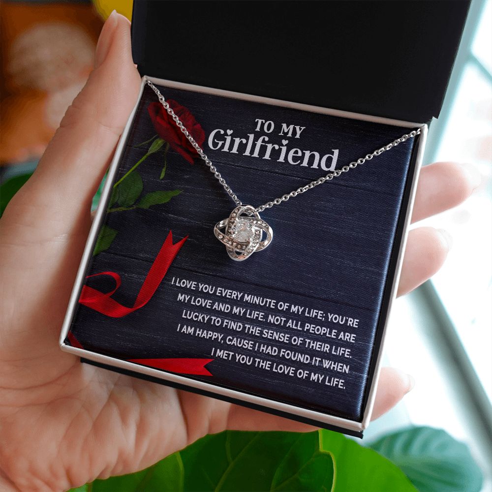 To My Girlfriend, I Am Happy Love Knot Necklace | To Girlfriend