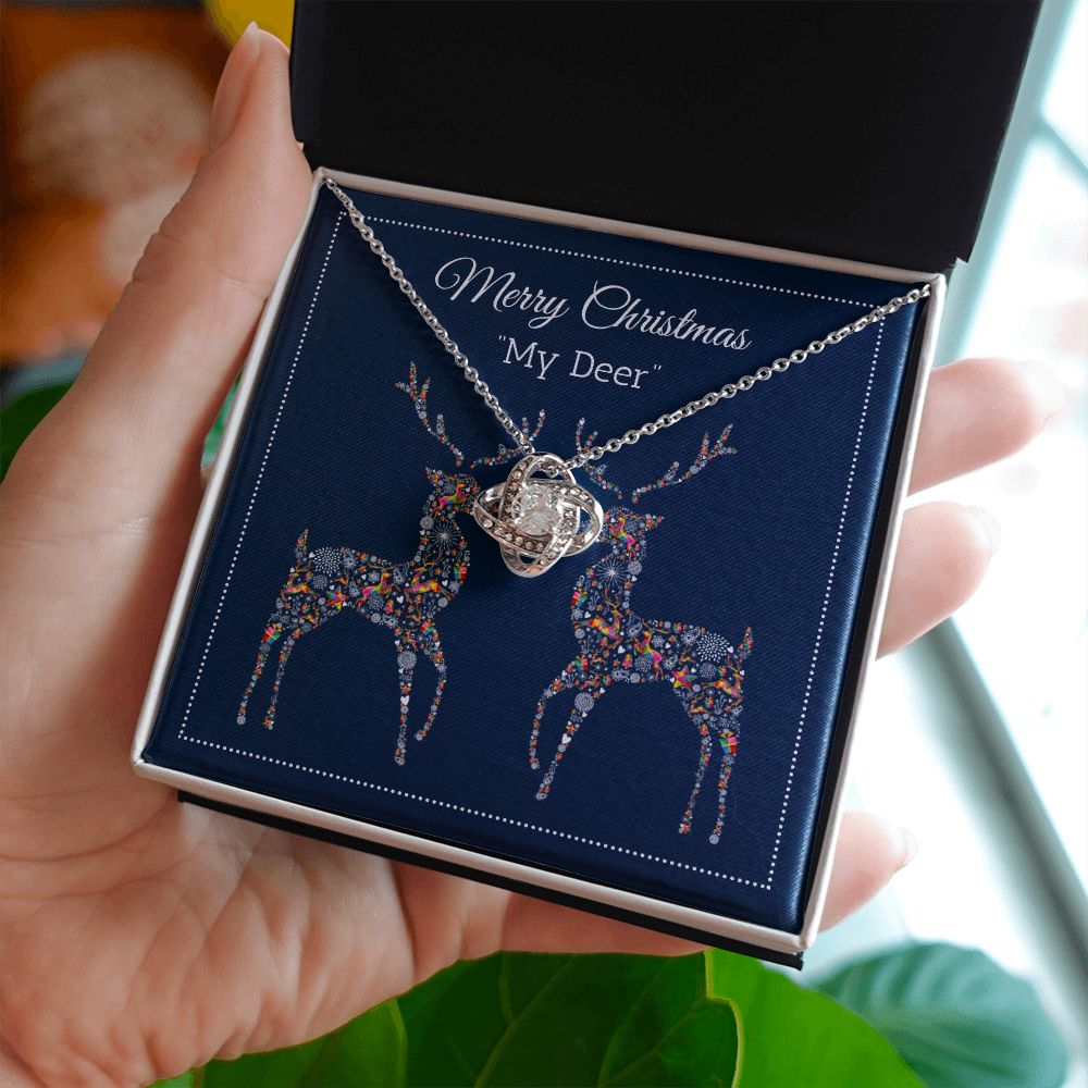 Merry Christmas My Deer Love Knot Necklace | To Wife | To Girlfriend