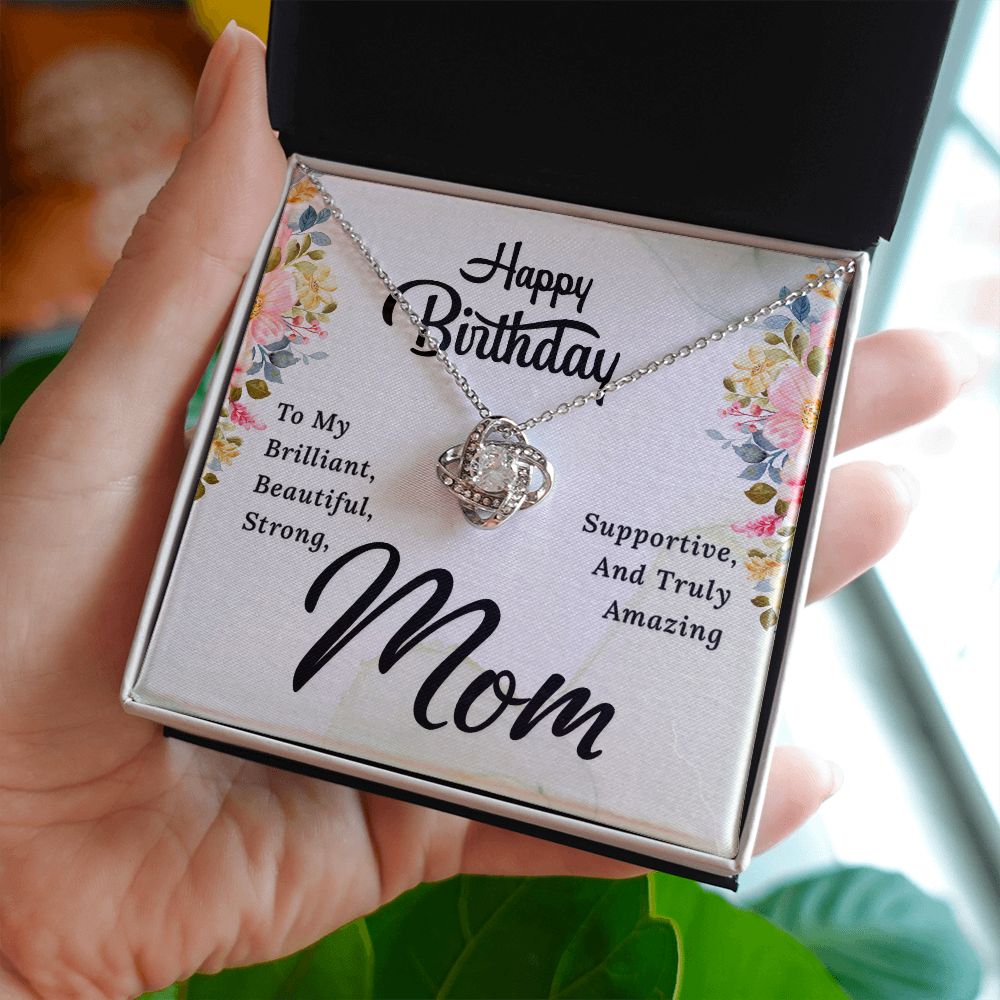 Happy Birthday to My Truly Amazing Mom Love Knot Necklace | To Mom
