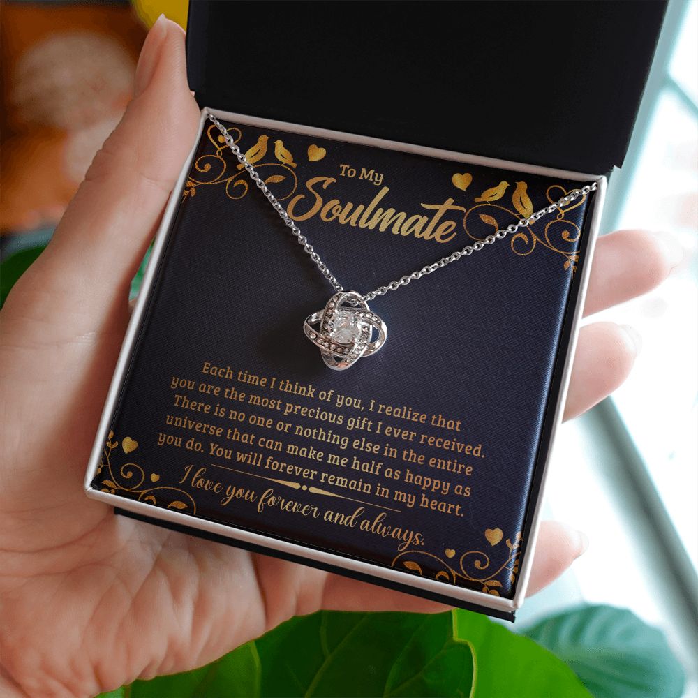 To My Soulmate, The Most Precious Gift Love Knot Necklace | To Wife | To Girlfriend