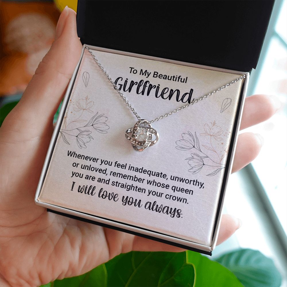 To My Girlfriend, Straighten Your Crown Love Knot Necklace | To Girlfriend