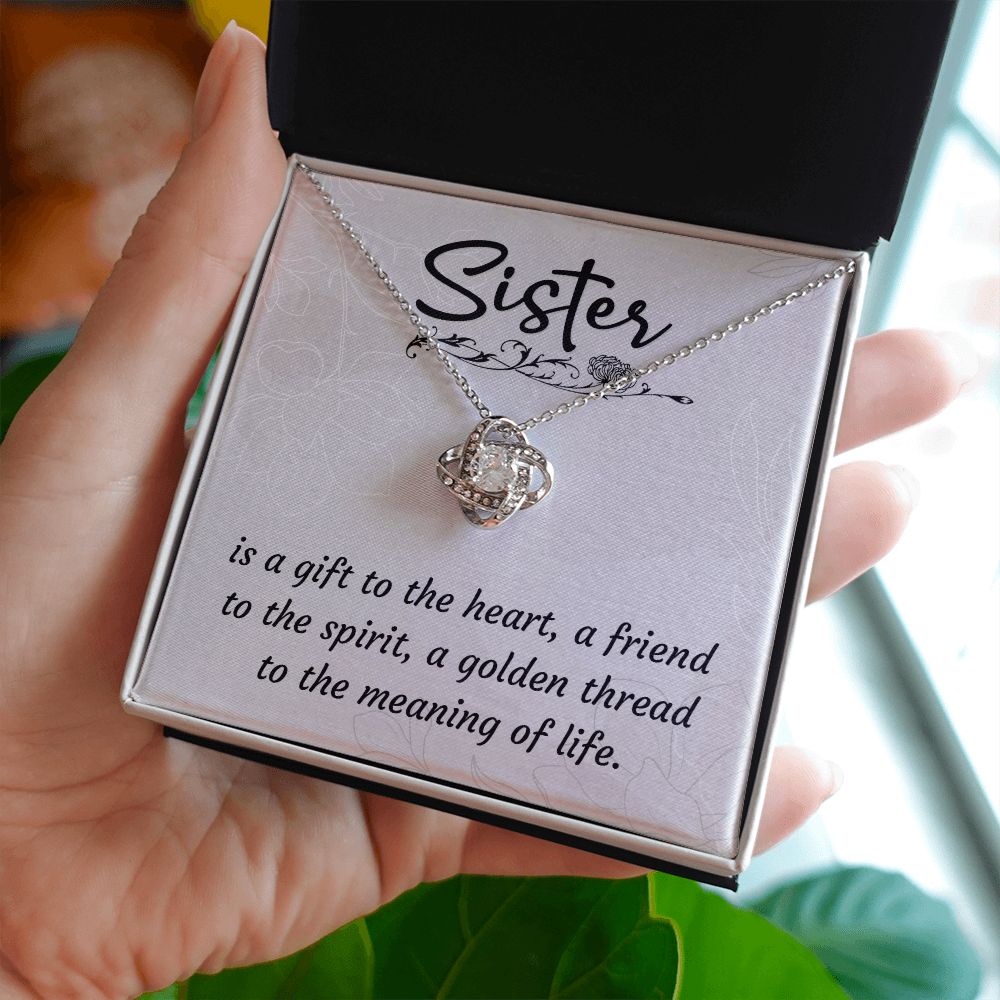 A Sister is a Gift Love Knot Necklace | To Sister