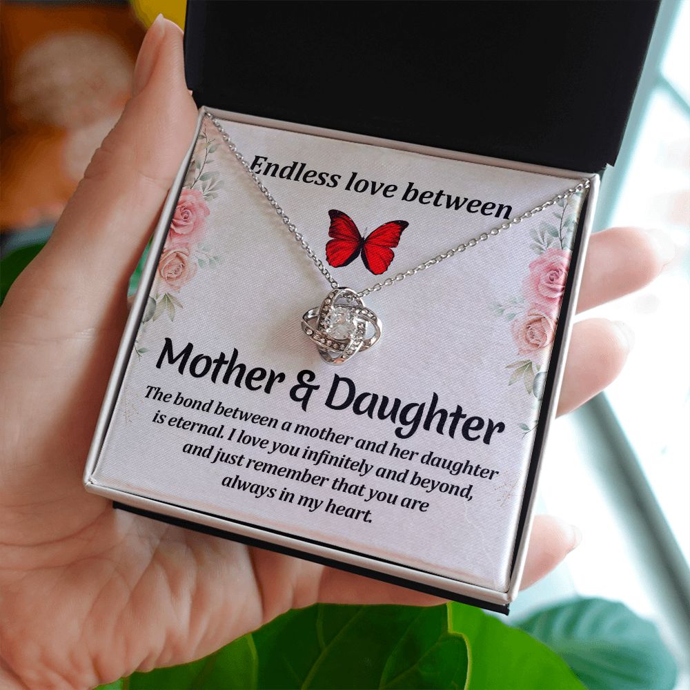 Endless Love Between Mother & Daughter Love Knot Necklace | To Daughter