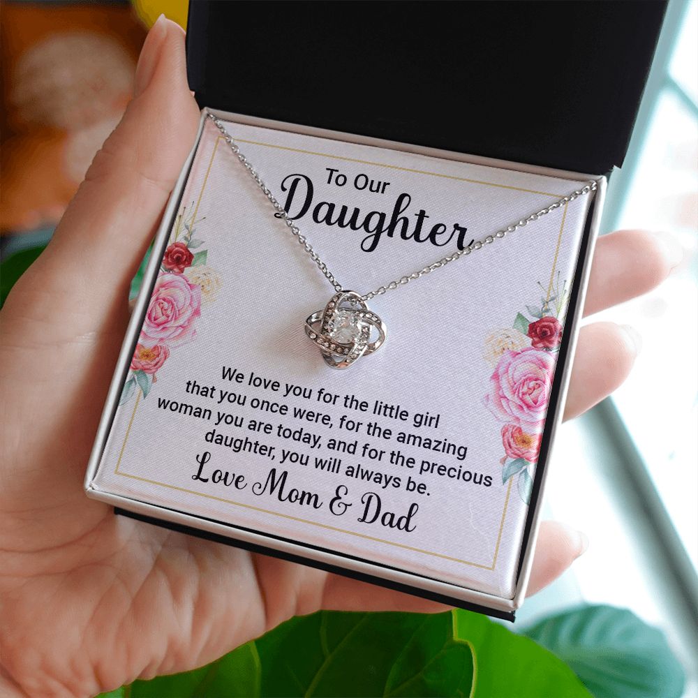 Our Daughter, We Love You Love Knot Necklace | To Daughter
