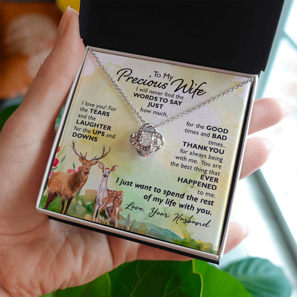 To My Wife, Never Find The Words To Say Love Knot Necklace | To Wife