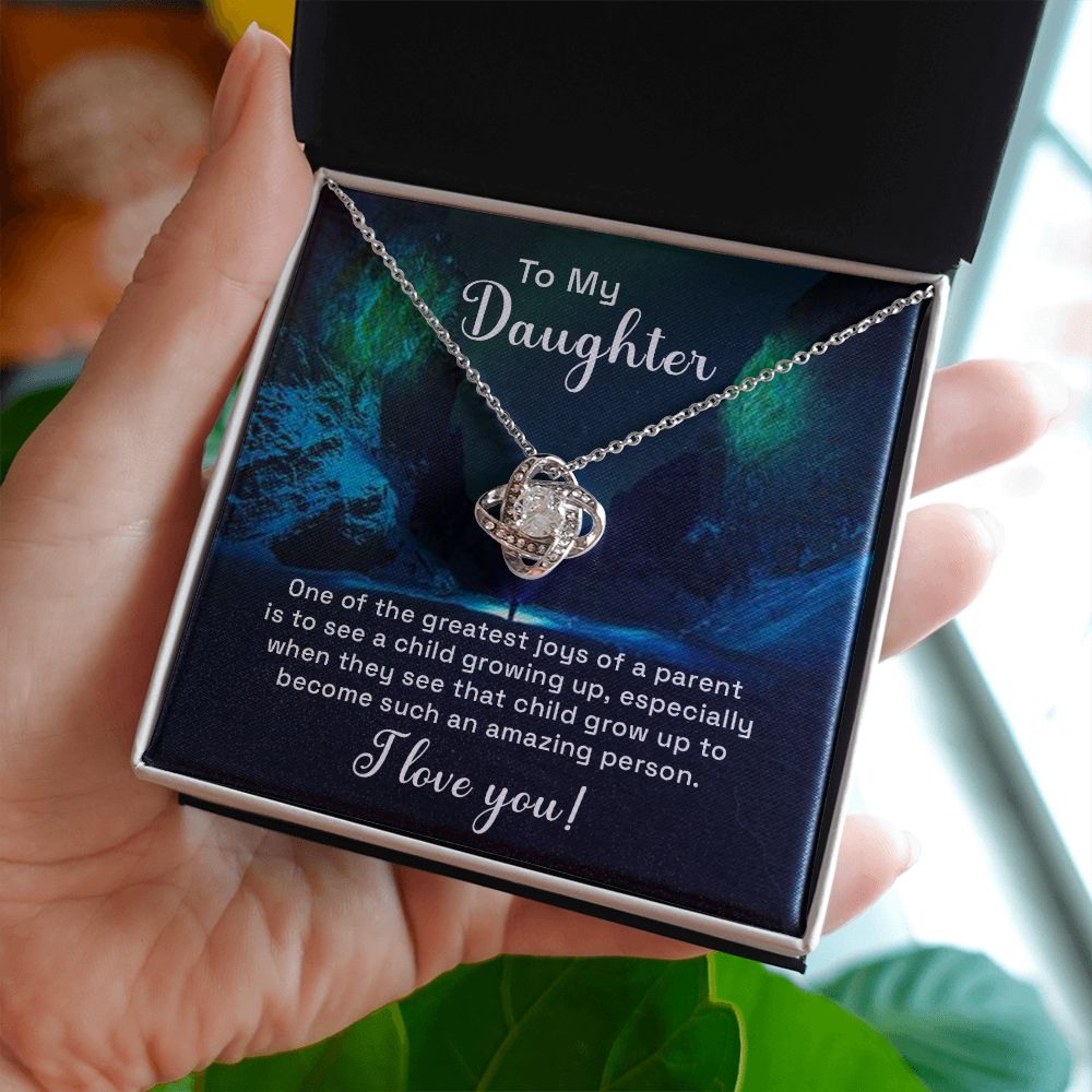 To My Daughter, An Amazing Person Love Knot Necklace | To Daughter