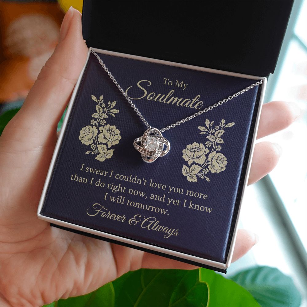 To My Soulmate, Couldn't Love You More Love Knot Necklace | To Wife | To Girlfriend