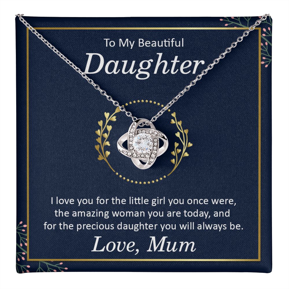 To my beautiful daughter - i love you Love Knot Necklace