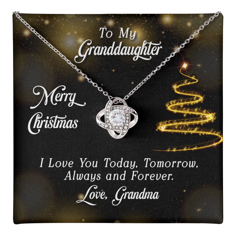 Merry Christmas Granddaughter Love Knot Necklace | From Grandma