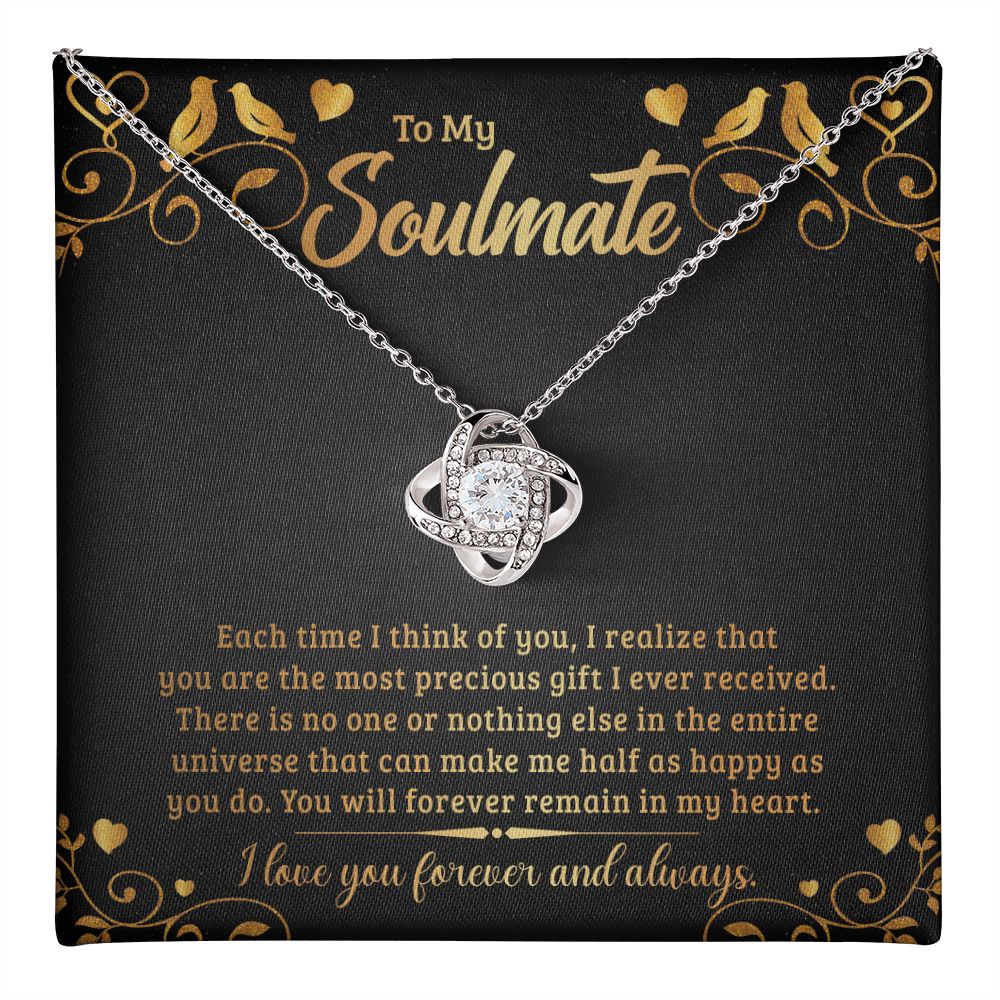 To My Soulmate, The Most Precious Gift Love Knot Necklace | To Wife | To Girlfriend