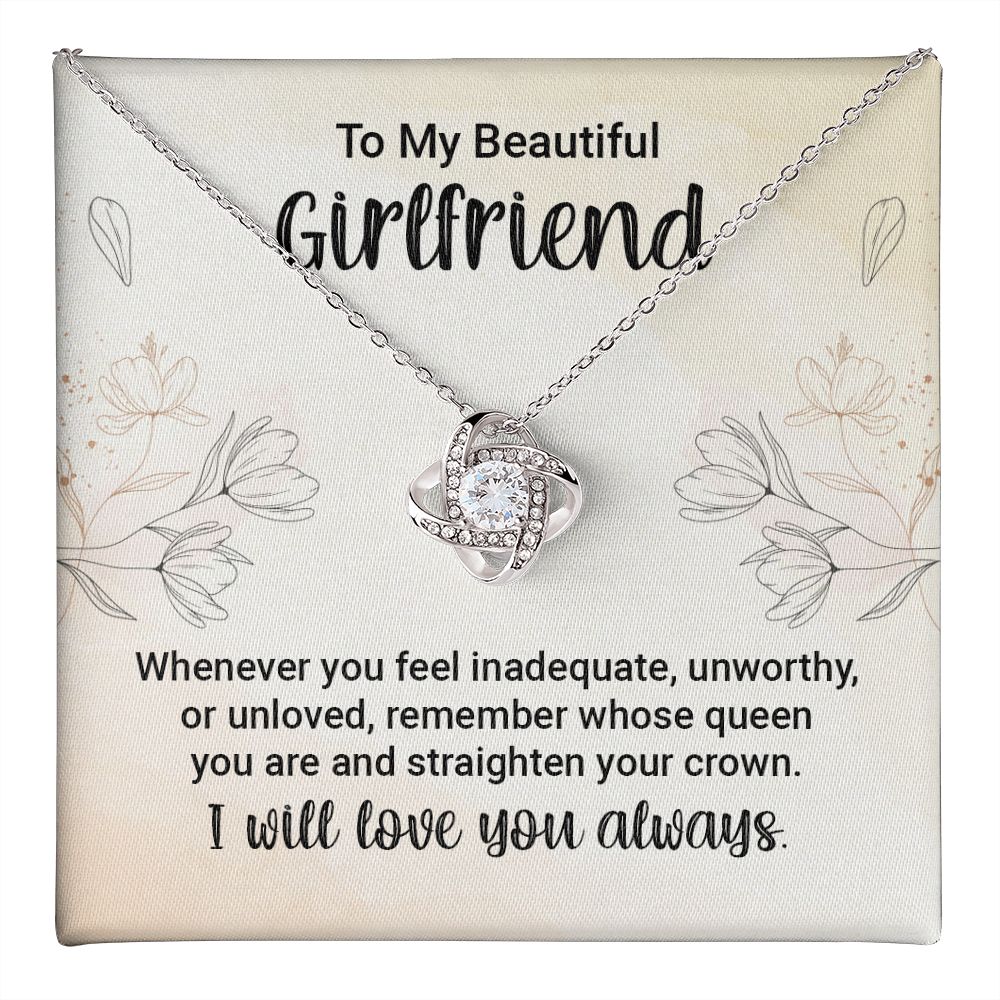 To My Girlfriend, Straighten Your Crown Love Knot Necklace | To Girlfriend