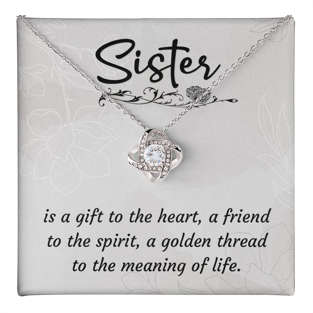 A Sister is a Gift Love Knot Necklace | To Sister
