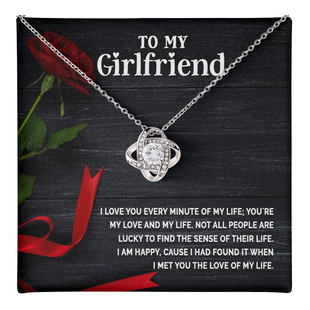 To My Girlfriend, I Am Happy Love Knot Necklace | To Girlfriend