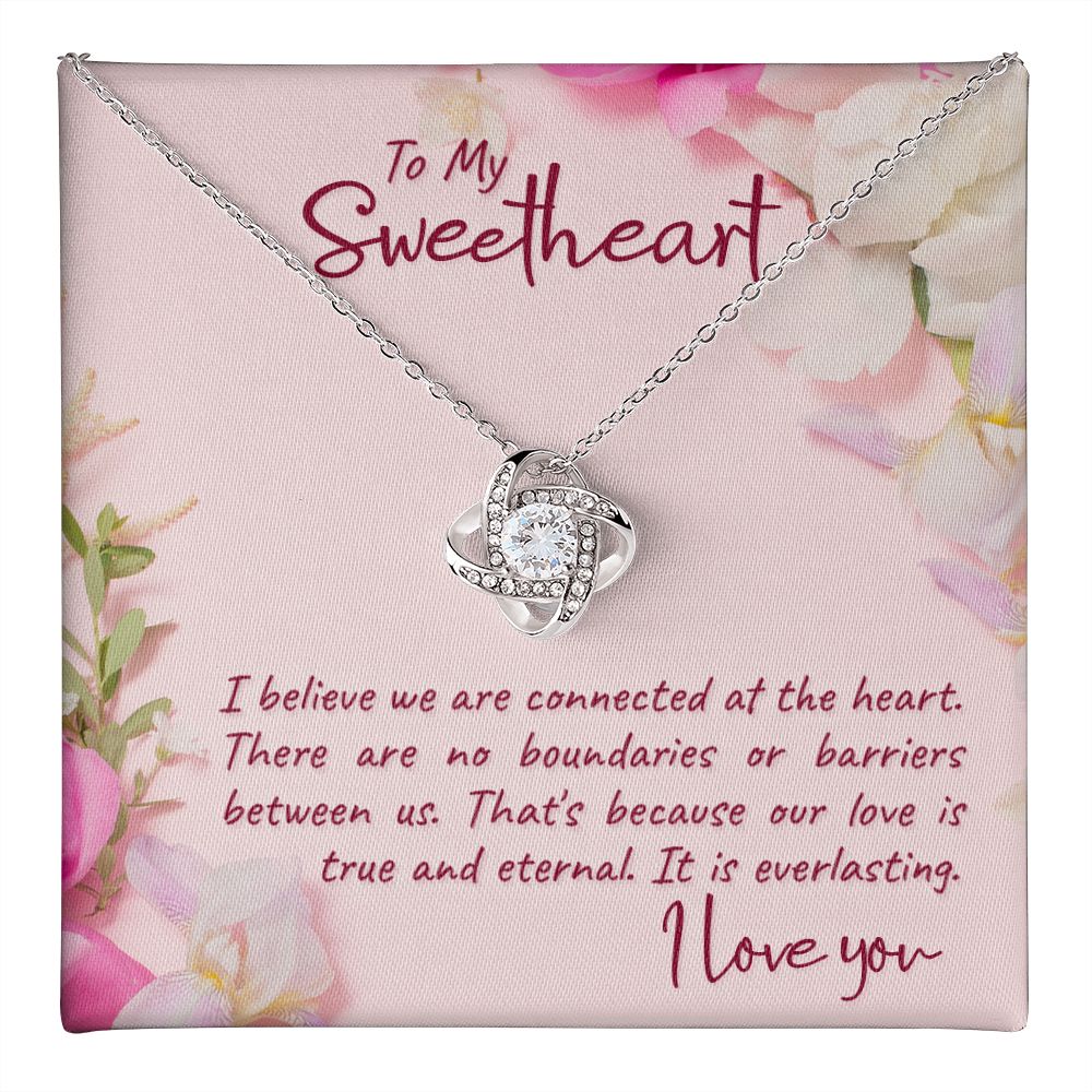 MY Sweetheart, We're Connected Love Knot Necklace | To Wife | To Girlfriend