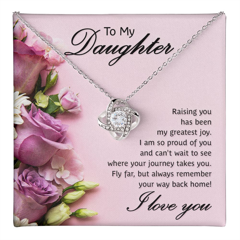 To My Daughter, Raising You Love Knot Necklace | To Daughter