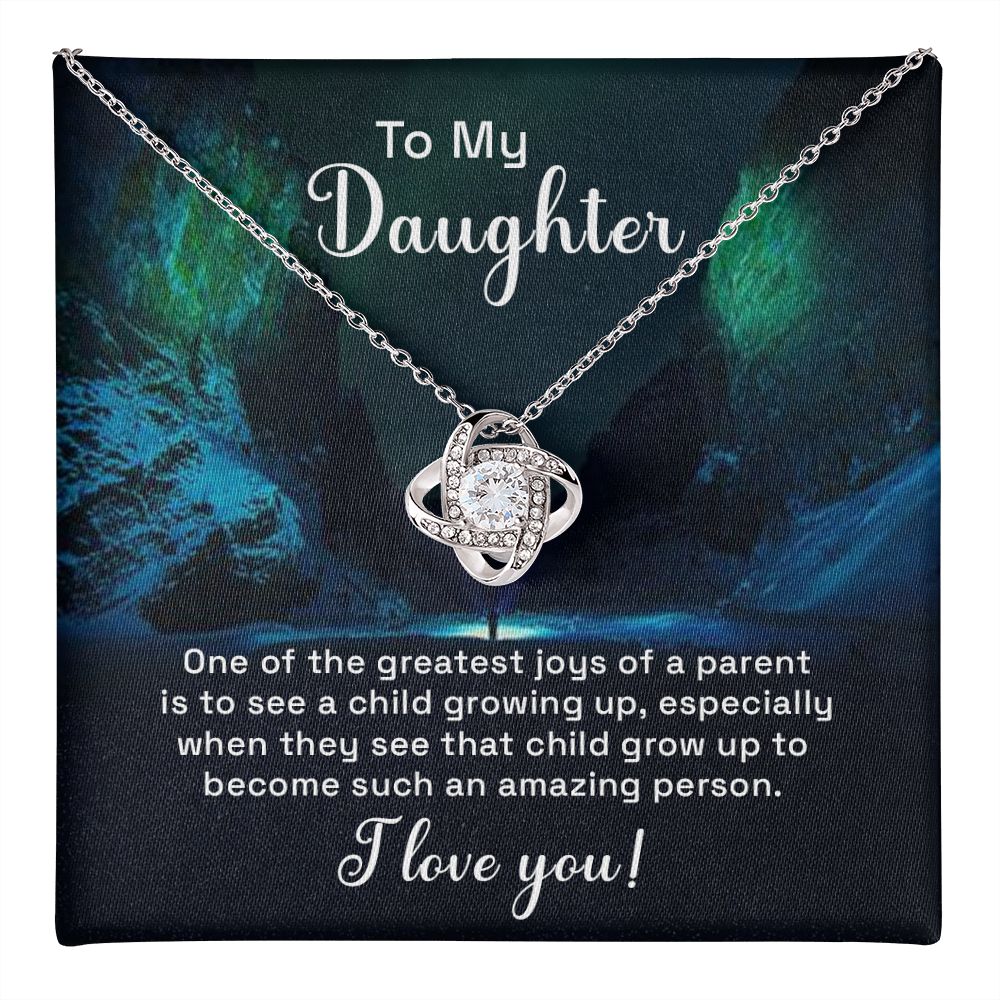 To My Daughter, An Amazing Person Love Knot Necklace | To Daughter