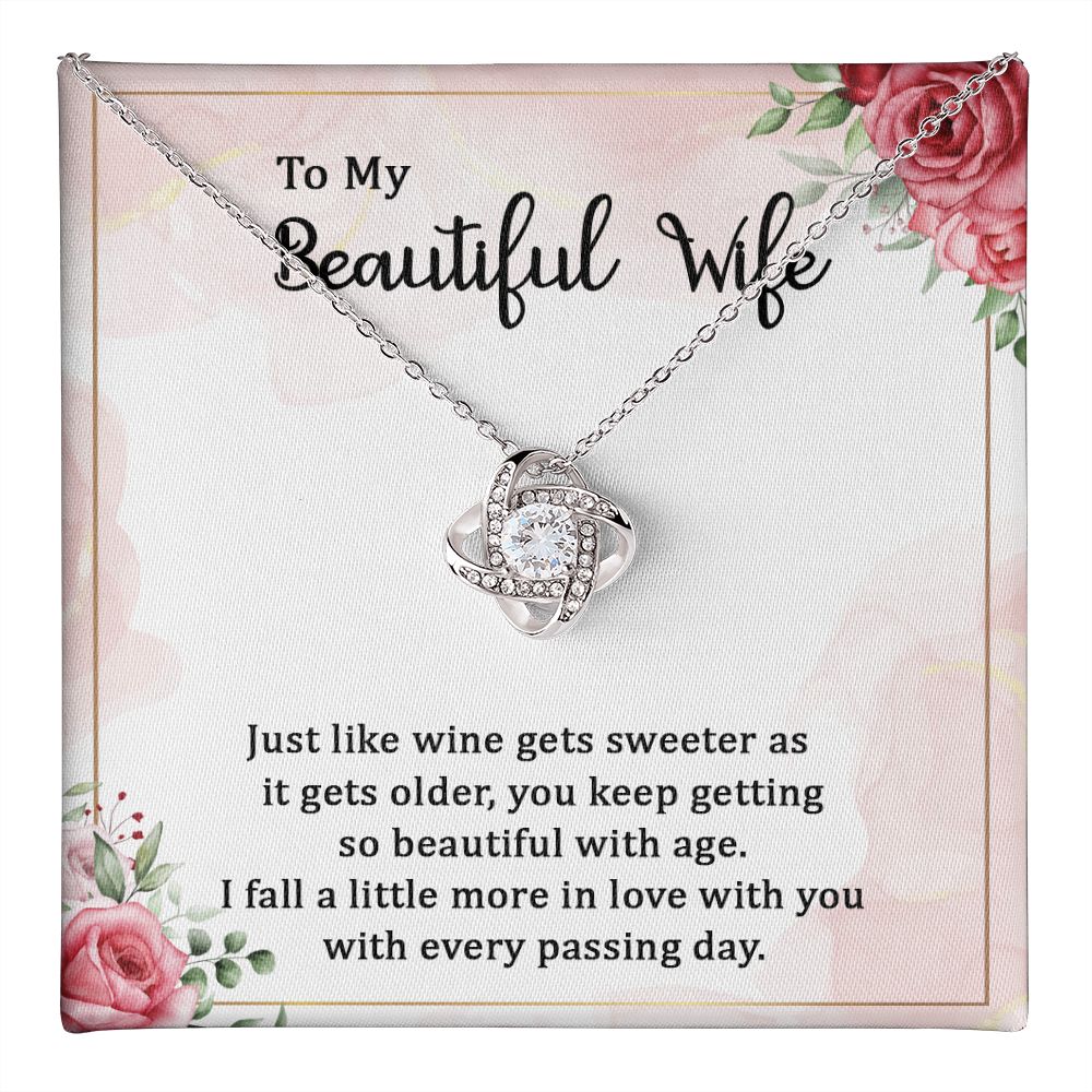 To My Wife, Just Like Wine Love Knot Necklace | To Wife
