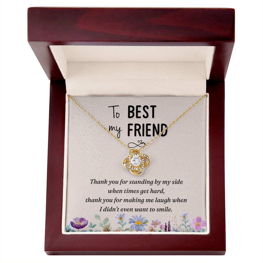 To My Best Friend, By My Side Love Knot Necklace | To Best Friend