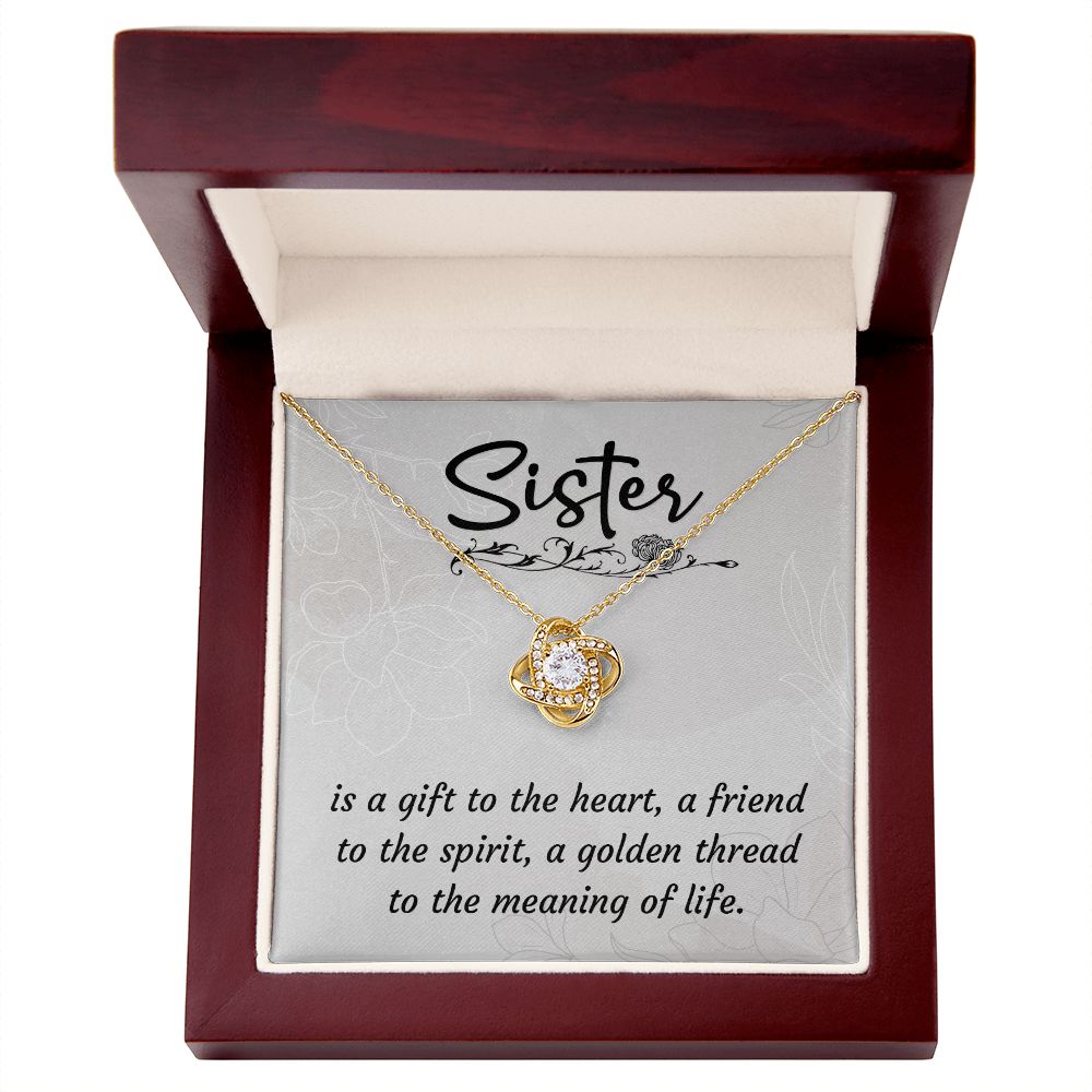 A Sister is a Gift Love Knot Necklace | To Sister