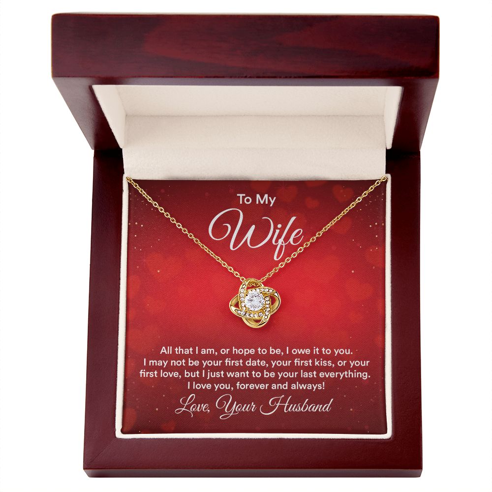 To My Wife, My Last Everything Love Knot Necklace | To Wife