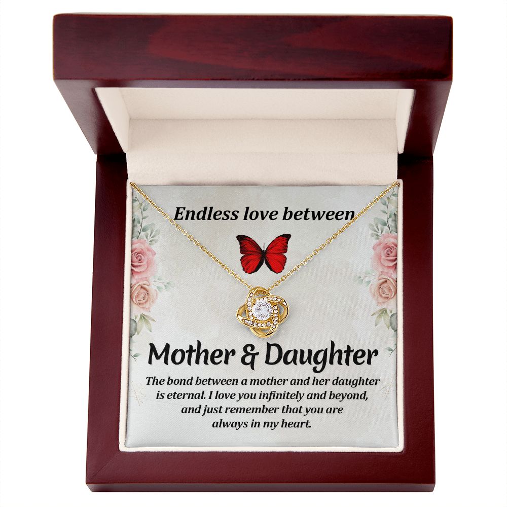Endless Love Between Mother & Daughter Love Knot Necklace | To Daughter