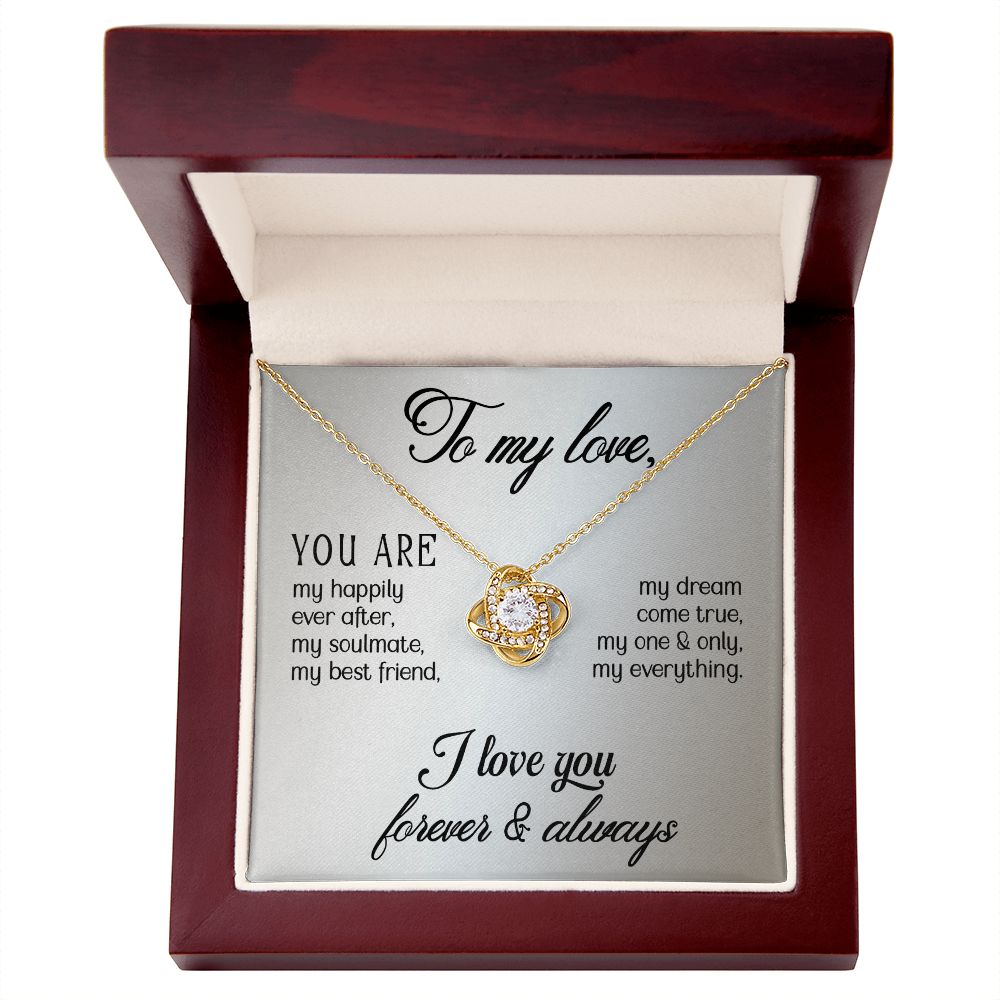 To My Love, My One & Only Love Knot Necklace | To Wife | To Girlfriend