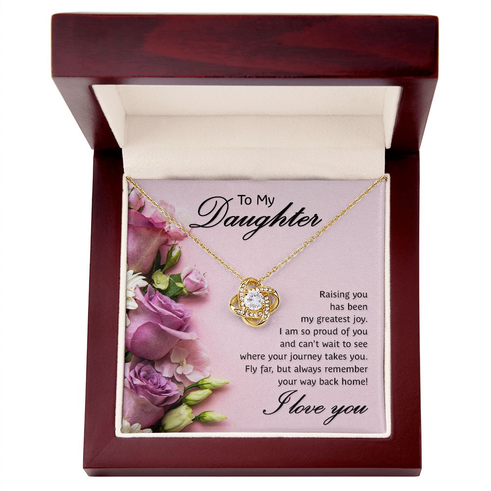To My Daughter, Raising You Love Knot Necklace | To Daughter