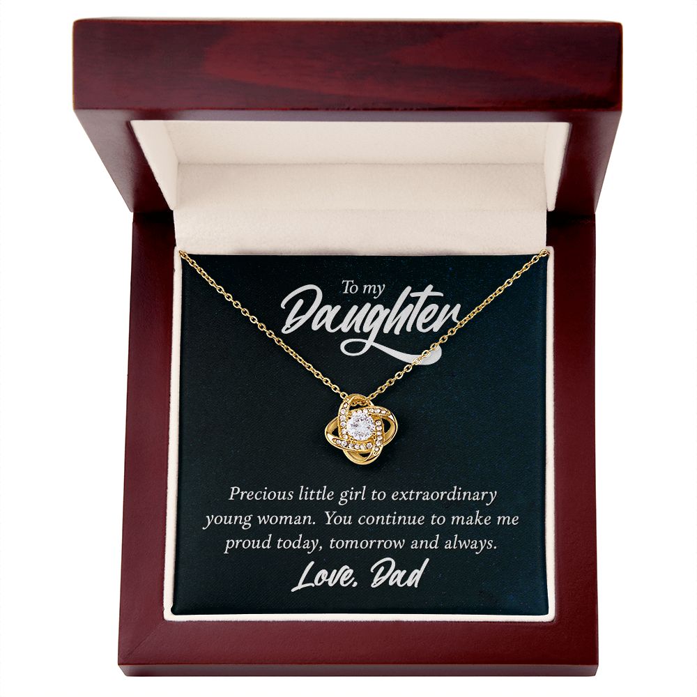 To My Daughter, Tomorrow & Always Love Knot Necklace | To Daughter