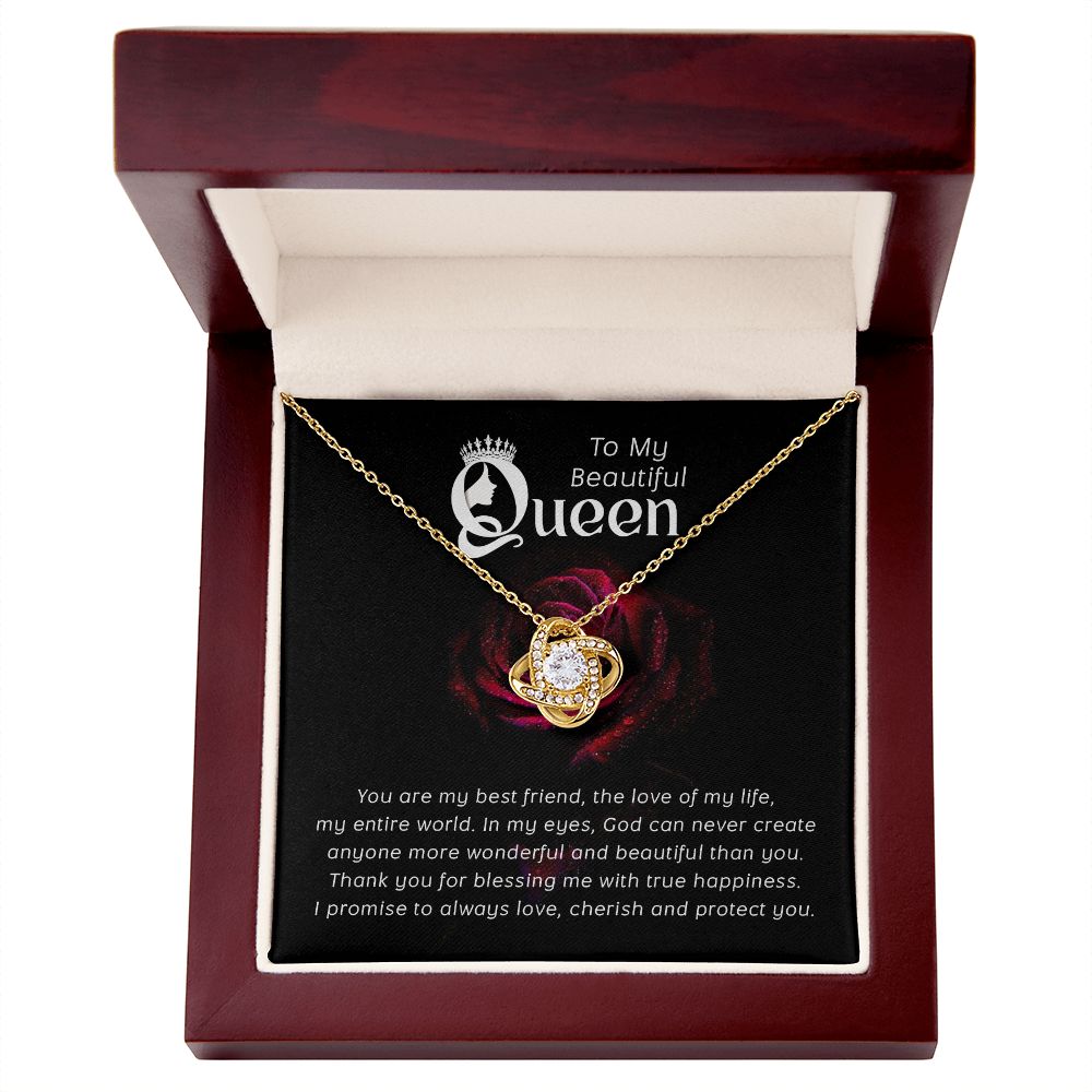 My Beautiful Queen, My Best Friend Love Knot Necklace | To Wife | To Girlfriend