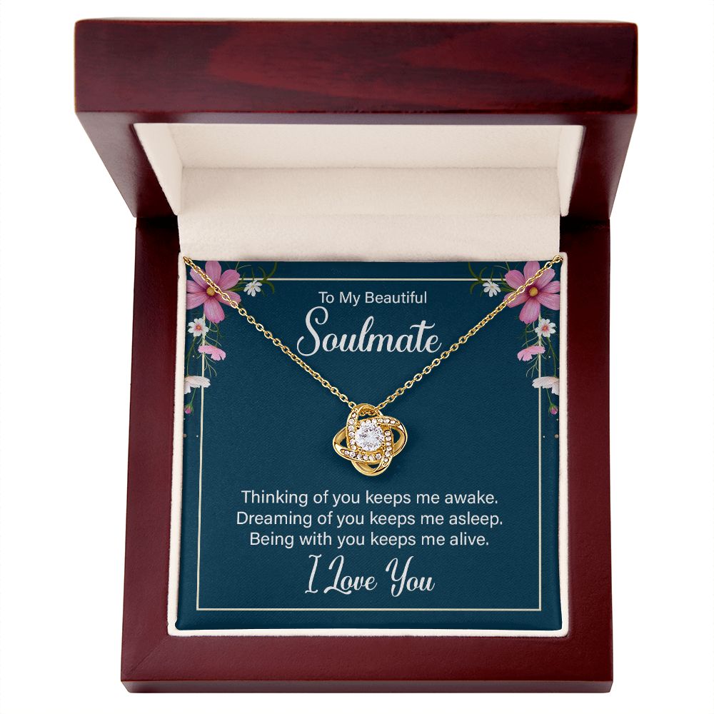 To My Soulmate, Thinking Of You Love Knot Necklace | To Wife | To Girlfriend
