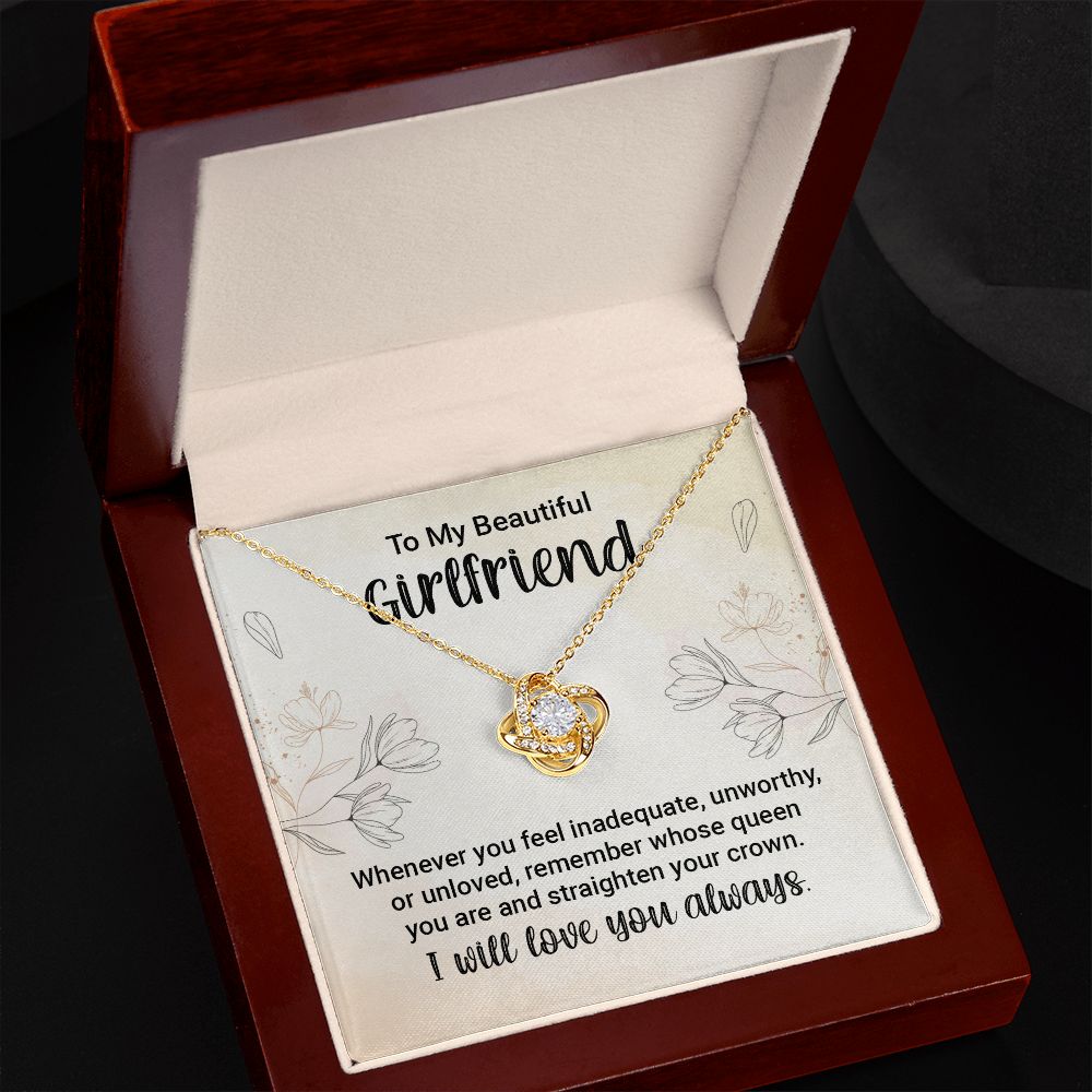 To My Girlfriend, Straighten Your Crown Love Knot Necklace | To Girlfriend