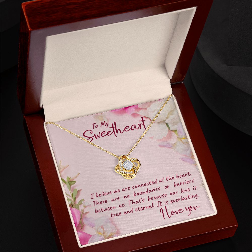 MY Sweetheart, We're Connected Love Knot Necklace | To Wife | To Girlfriend