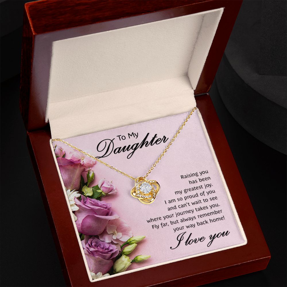 To My Daughter, Raising You Love Knot Necklace | To Daughter