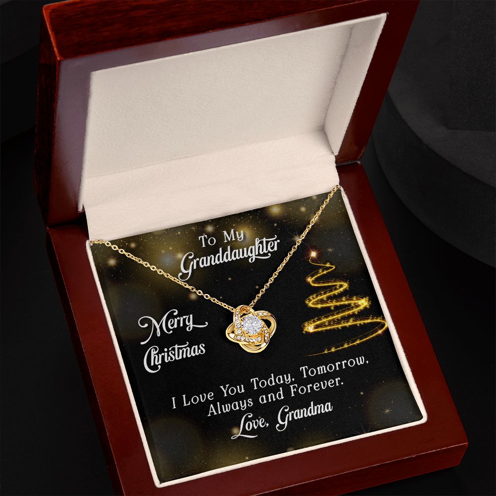 Merry Christmas Granddaughter Love Knot Necklace | From Grandma