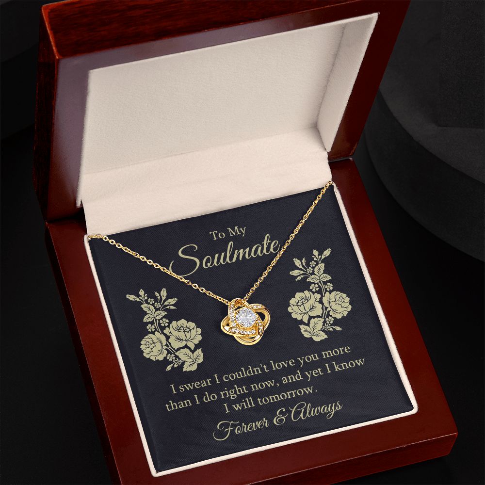 To My Soulmate, Couldn't Love You More Love Knot Necklace | To Wife | To Girlfriend