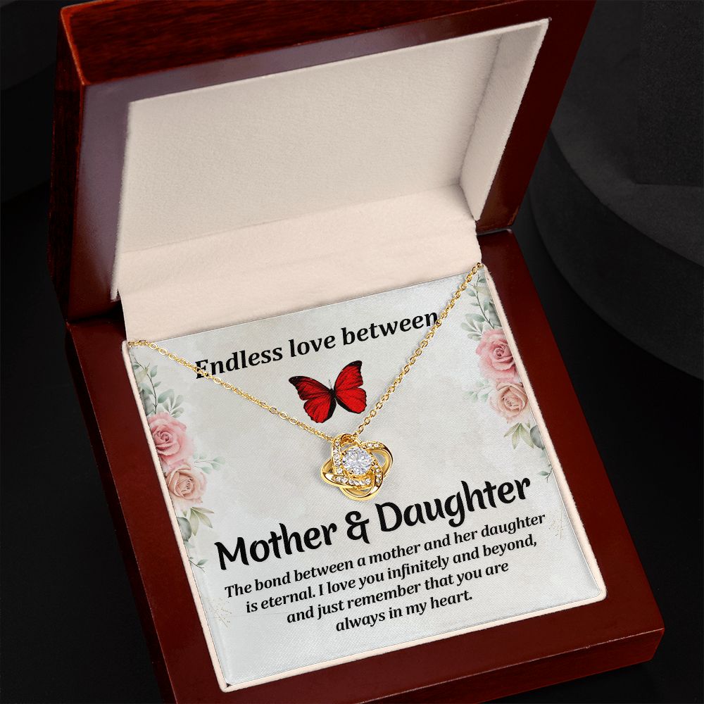 Endless Love Between Mother & Daughter Love Knot Necklace | To Daughter