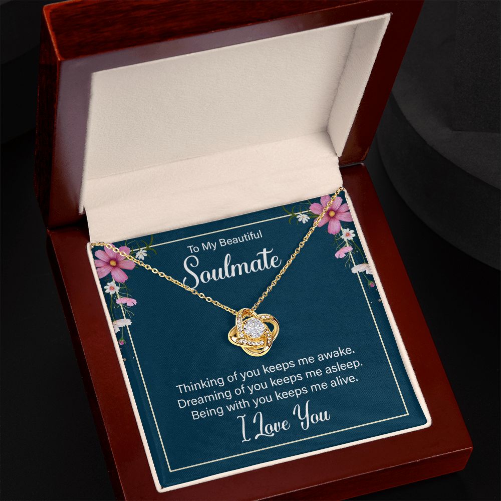 To My Soulmate, Thinking Of You Love Knot Necklace | To Wife | To Girlfriend