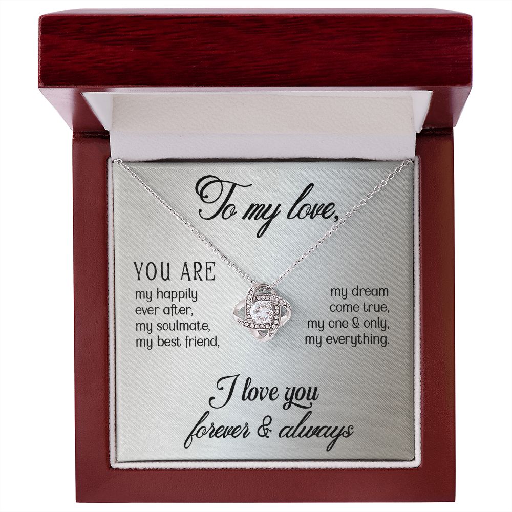 To My Love, My One & Only Love Knot Necklace | To Wife | To Girlfriend