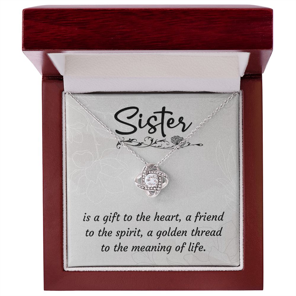 A Sister is a Gift Love Knot Necklace | To Sister