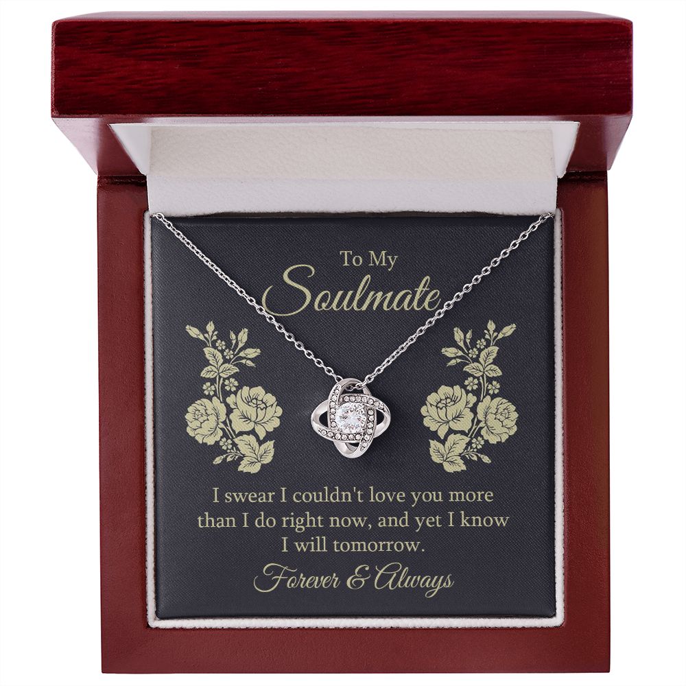 To My Soulmate, Couldn't Love You More Love Knot Necklace | To Wife | To Girlfriend