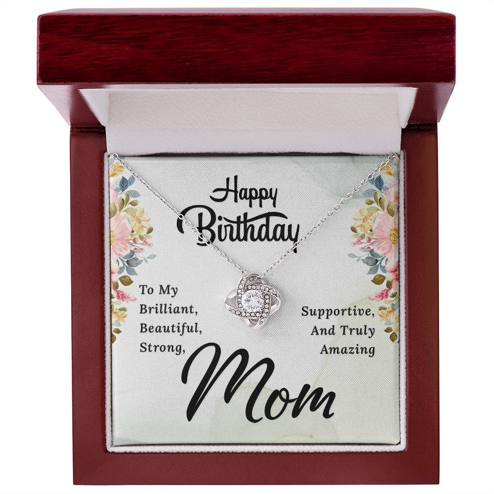 Happy Birthday to My Truly Amazing Mom Love Knot Necklace | To Mom