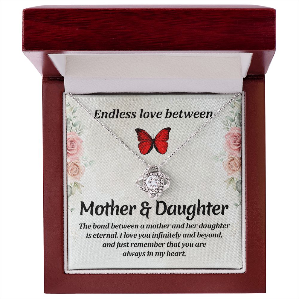 Endless Love Between Mother & Daughter Love Knot Necklace | To Daughter