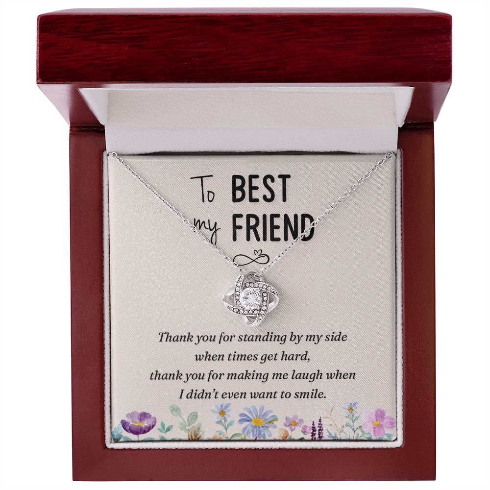 To My Best Friend, By My Side Love Knot Necklace | To Best Friend