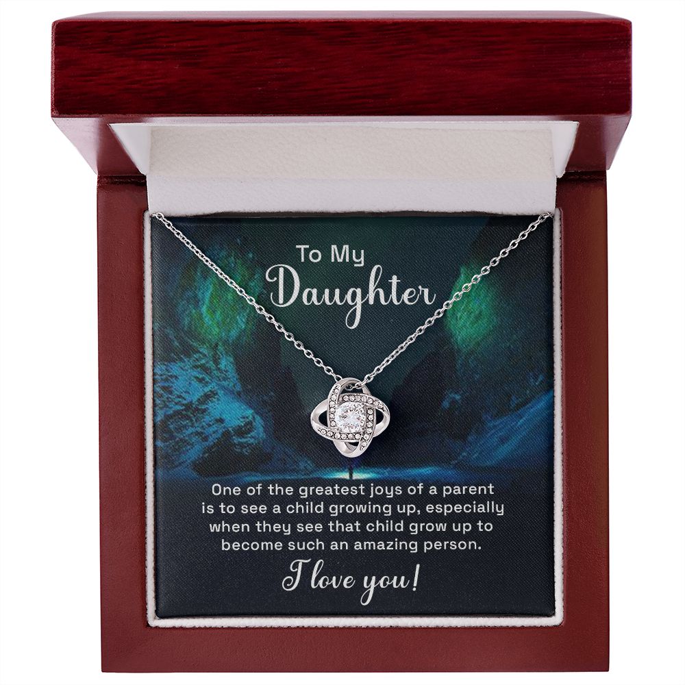 To My Daughter, An Amazing Person Love Knot Necklace | To Daughter