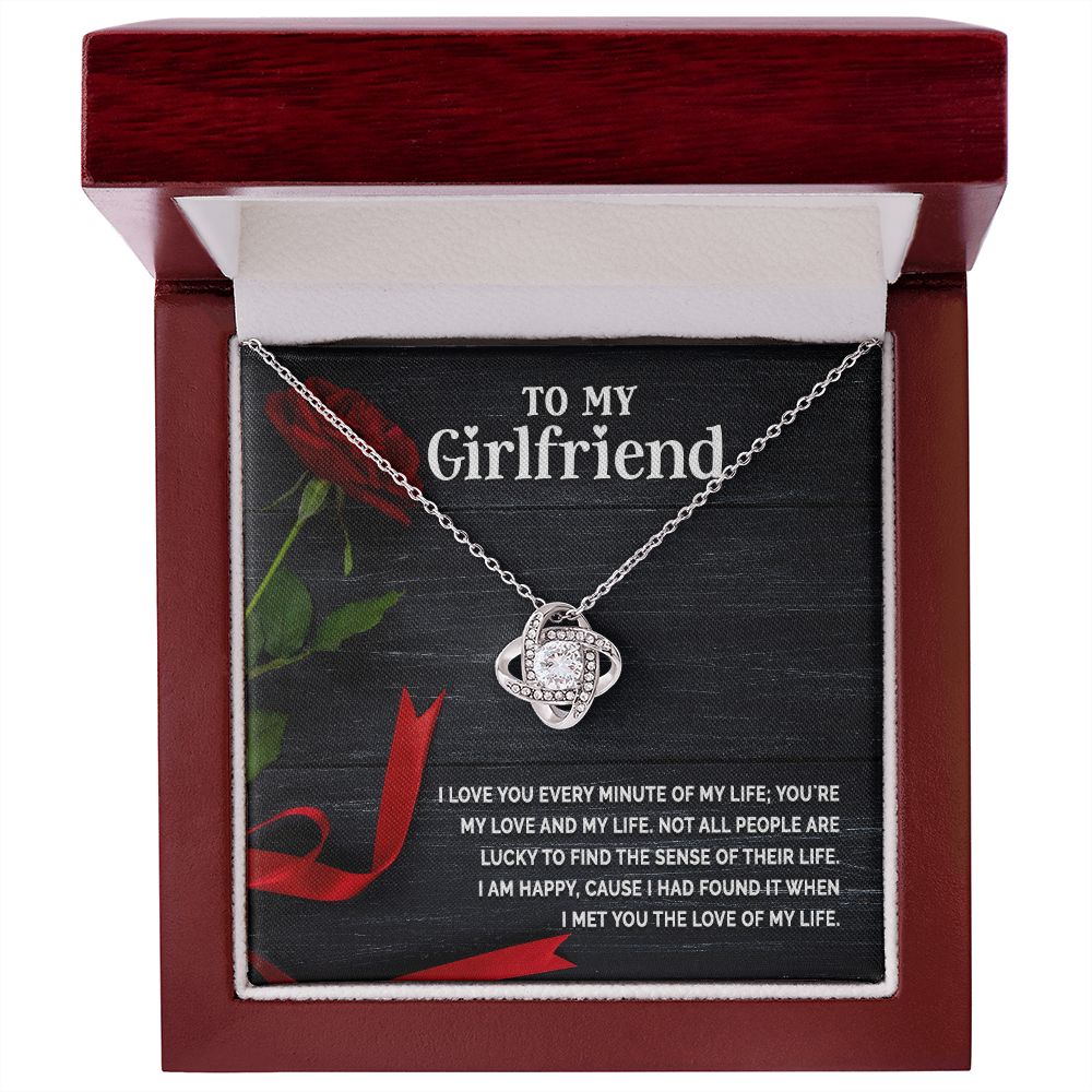 To My Girlfriend, I Am Happy Love Knot Necklace | To Girlfriend