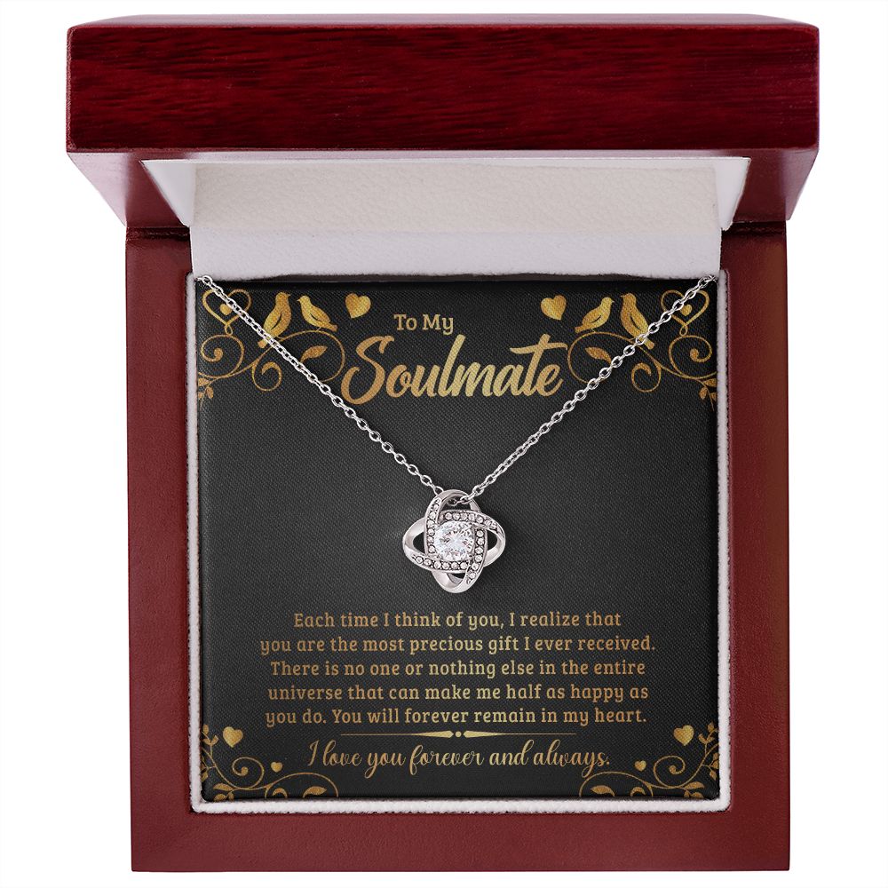 To My Soulmate, The Most Precious Gift Love Knot Necklace | To Wife | To Girlfriend
