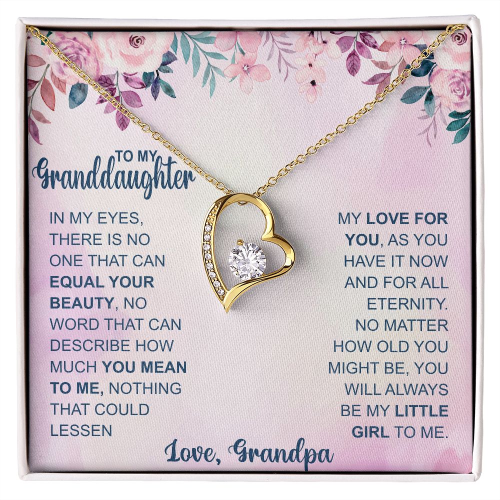 To Granddaughter, In My Eyes Forever Love Necklace | From Grandpa